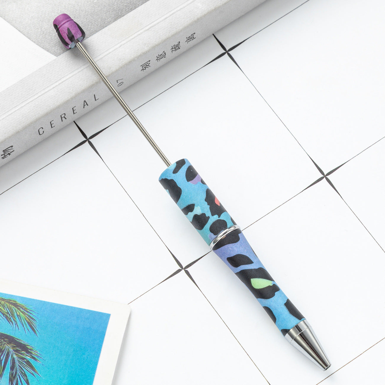 Wholesale 1000pcs Beadable Pens Cow Print Leopard Print Christmas Plastic Pen DIY for Beaded